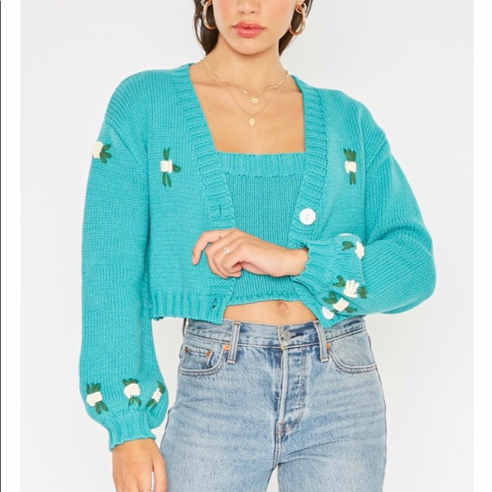 NWT embroidered cardigan
